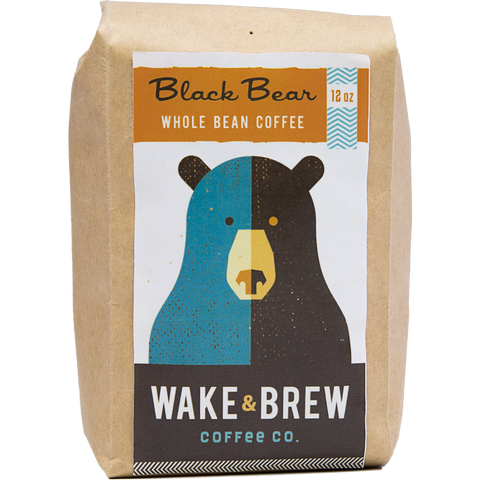 Black Bear 12oz Whole Bean Coffee 100% Arabica Whole Bean Coffee Roasted Fresh Buy Online Flat Rate Shipping Free Shipping Over $35 United States USA Fast Shipping - Wake & Brew Coffee Co.