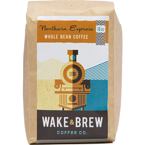 Northern Express 12oz Whole Bean Coffee 100% Arabica Whole Bean Coffee Roasted Fresh Buy Online Flat Rate Shipping Free Shipping Over $35 United States USA Fast Shipping - Wake & Brew Coffee Co.