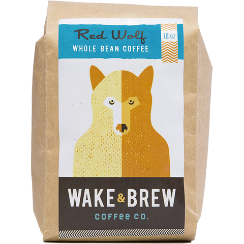 Red Wolf 12oz Whole Bean Coffee 100% Arabica Whole Bean Coffee Roasted Fresh Buy Online Flat Rate Shipping Free Shipping Over $35 United States USA Fast Shipping - Wake & Brew Coffee Co.